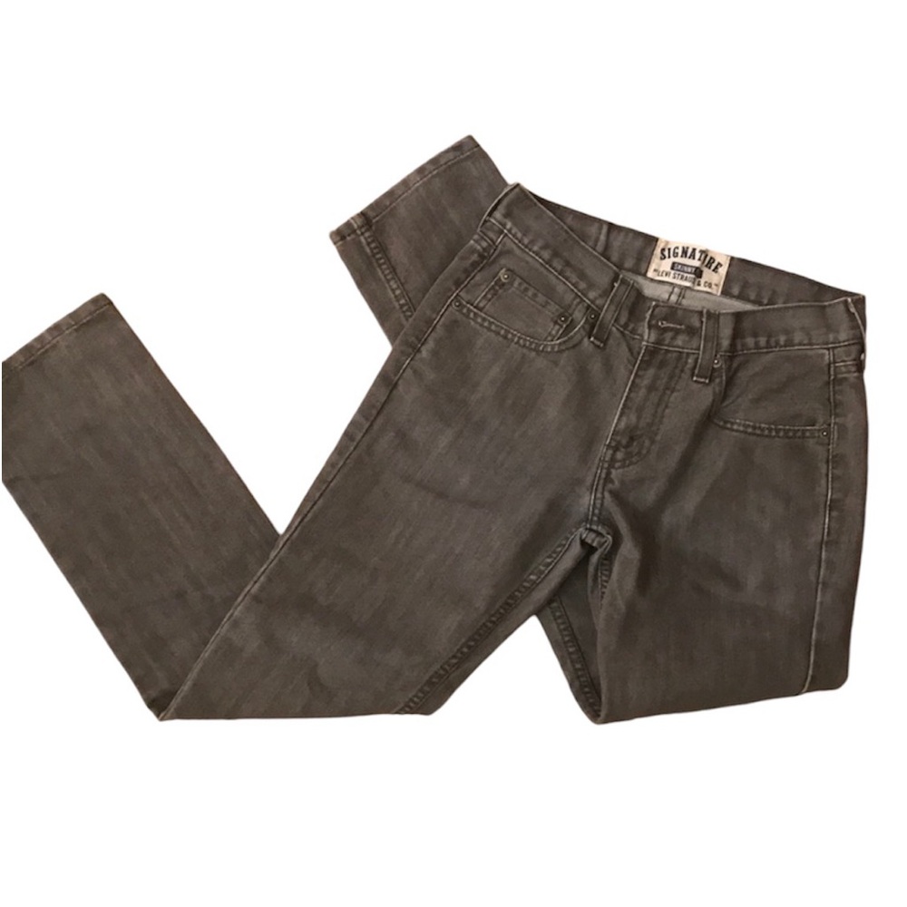 Levi Signature Jeans grey denim distressed size 28 J14